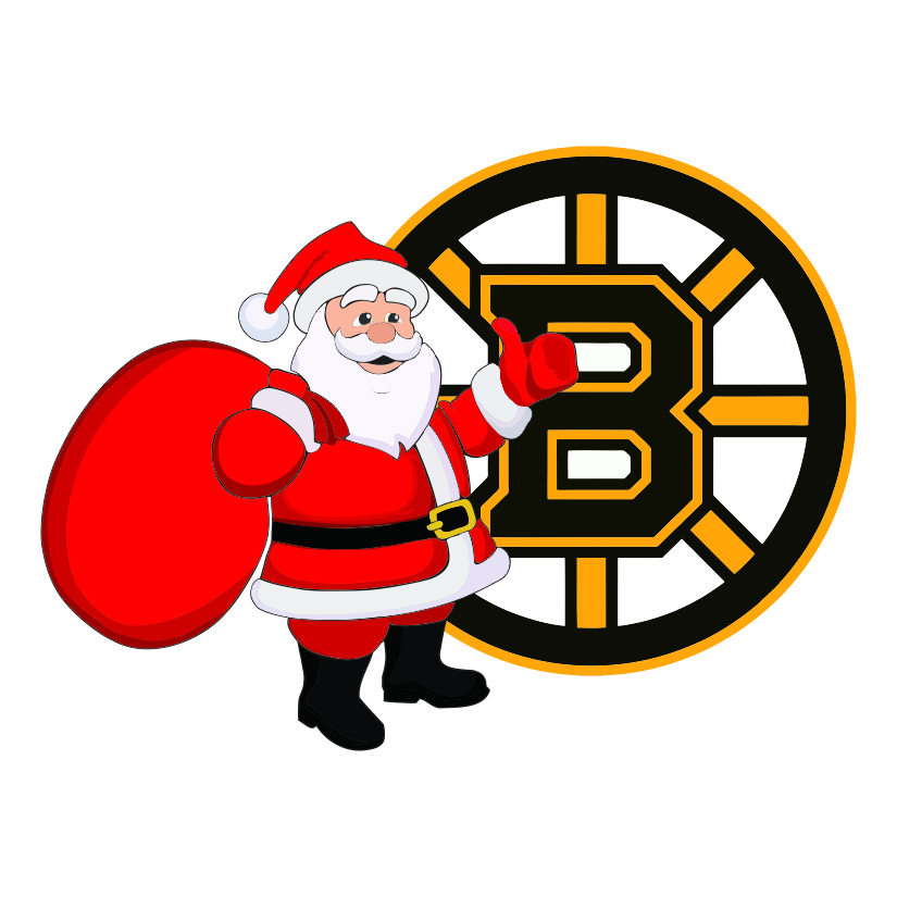 Boston Bruins Santa Claus Logo iron on paper